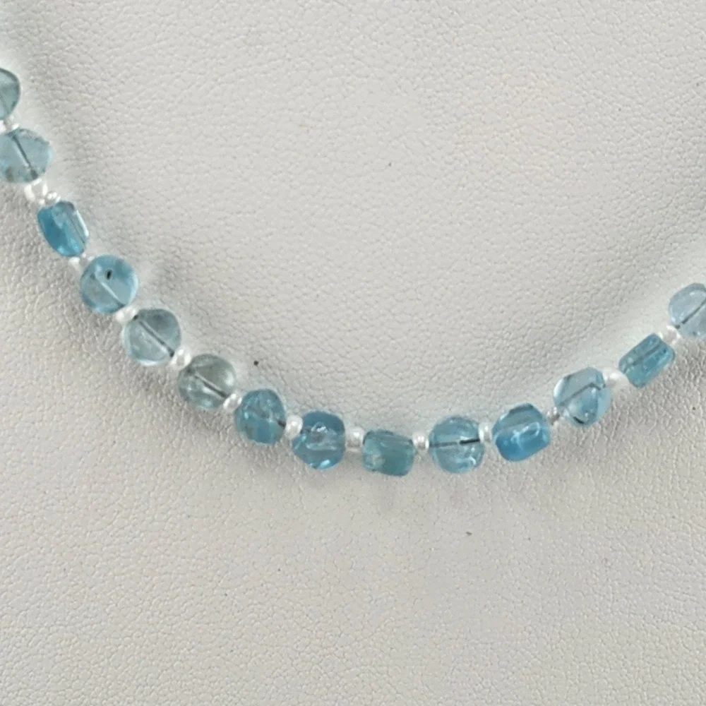 Blue‎ Apatite Bead Necklace